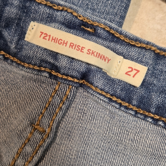 Levi's 721 High Rise Skinny Jeans Size 27 - Picture 7 of 10